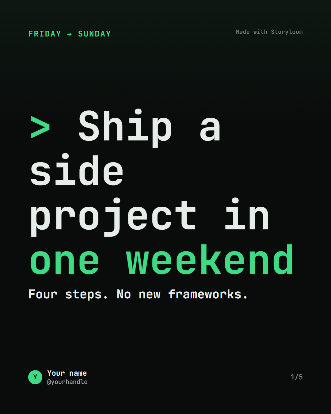 Mono Terminal style: Ship a side project in one weekend